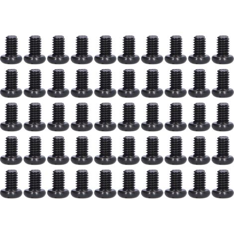 Lot de 50 vis mécaniques DIN 7985 tête bombée en acier zingué noir, filetage complet M4x6 (1/5)