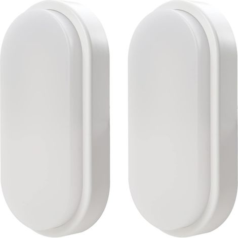 LED plafonnier 12W 1020 lumens plafonnier extra plat 42mm lampe LED IP54 protégé contre les éclaboussures 230V lampe de cave pour salle de bain salon cave blanc net 4000K (2 pièces) (1/5)