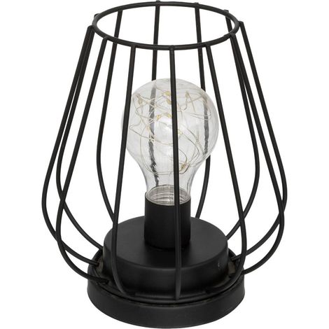 Lampe aus schwarzem Metall Madi H18cm - Runde (1/4)