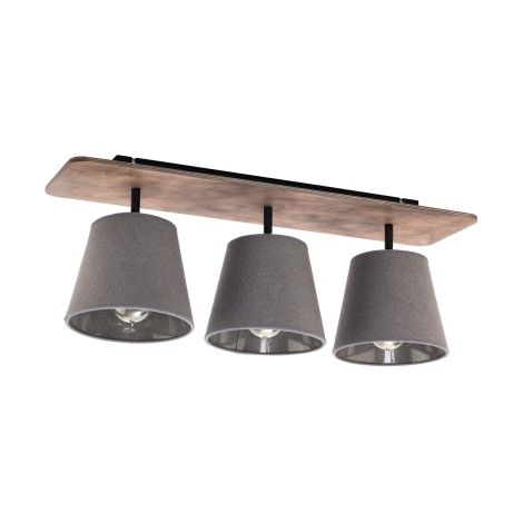 Plafonnier Nowodvorski Awinion gris tissu 3xE27 66cm