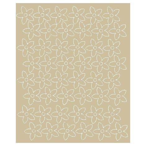 Adesivi murali a forma di fiori, 3 cm, 48 pezzi, beige opaco