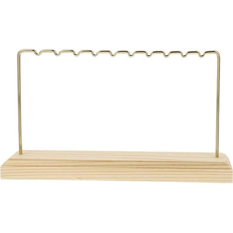 Pine Wood Earring Display Stand Organizer for Earrings Pendant and Hoop Earrings Shelf Dressing Table Counter (1/2)