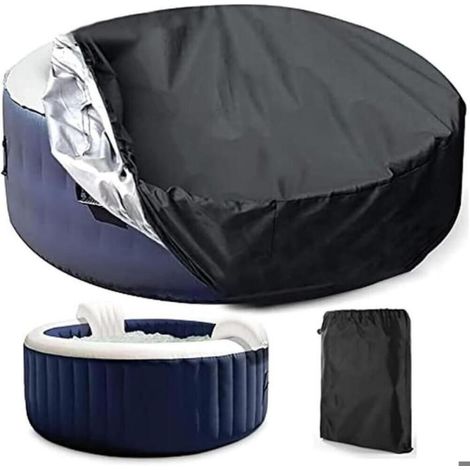 Bach Spa Gonflable, Couverture Spa Ronde, Bache Piscine Hivernage, Salon de Jardin, Baches Imperméables pour Extérieur 200x30cm Bl (1/5)