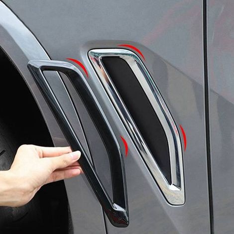 pair, color: black, material: ABS, car body fender, side fender, air vent frame. (1/5)