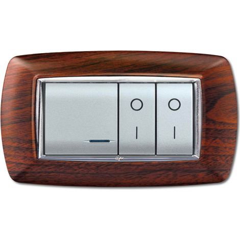 Placca Mylife 4 Mod. Legno Scuro (Elettrocanali Cod. Ecl2984Ls)