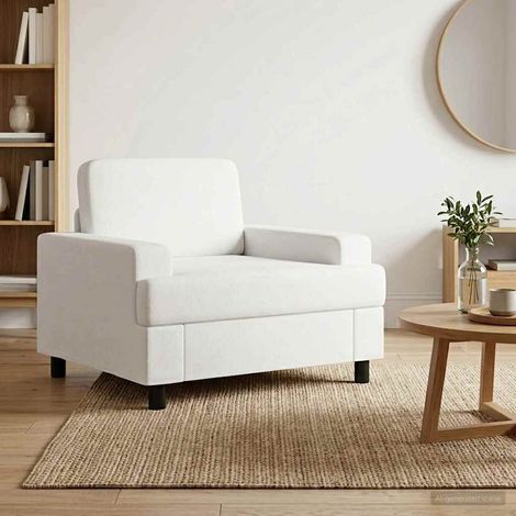 vidaXL Fauteuil Blanc Tissu (1/5)
