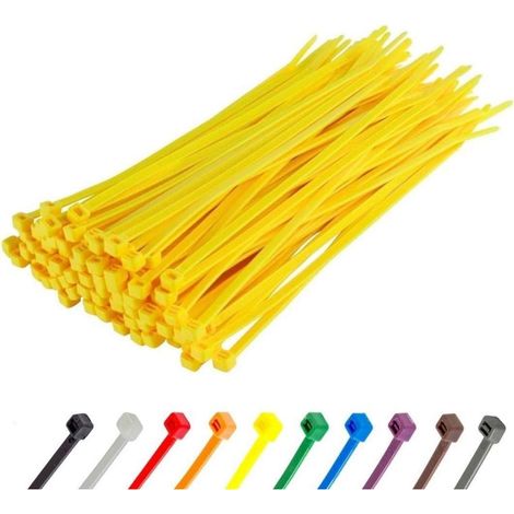 Kabelbinder 100 Stück 22kg Zugfestigkeit UV 300 mm x 4,8 mm Gelb (1/5)