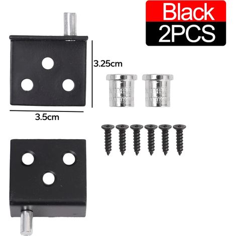 (2 pièces - Noir) Charnières invisibles pour porte de placard à pivotement vertical, code CT, pour panneau en bois, support d'affichage (1/5)