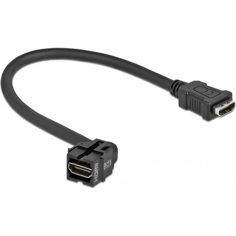 DeLOCK Módulo Keystone HDMI hembra 250°  HDMI hembra con cable negro