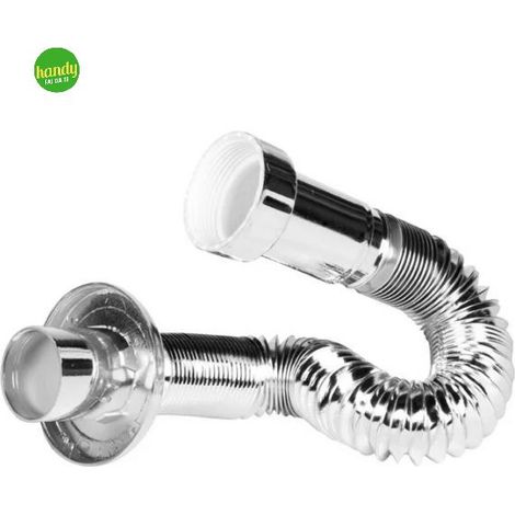 Sifone scarico in polipropilene pp flessibile ed estensibile cromato per lavabo/bidet e cucina 11/4"ø32 HIDROS