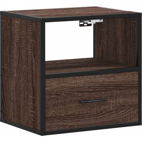 Maison Exclusive - Mesita de noche de pared color roble marrón 40