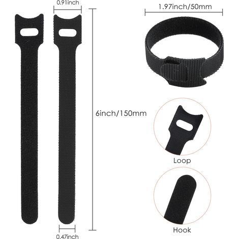 Packung mit 120 Kabelbindern (15,2 cm lang). Wiederverwendbar und vielseitig einsetzbar. Verstellbare Kabelführung. Erhältlich in 5 Farben. (1/5)