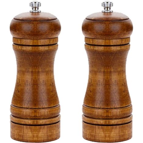 2 pièces de Bois, de Sel et de Poivre-moulins à Poivre et Salière-Set en Bois avec Keramikkern, petit