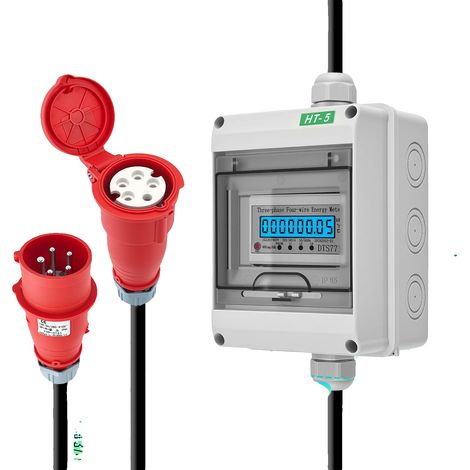 Mobiler digitaler Stromzähler, dreiphasig, wasserdicht, 220 V EU (1/2)