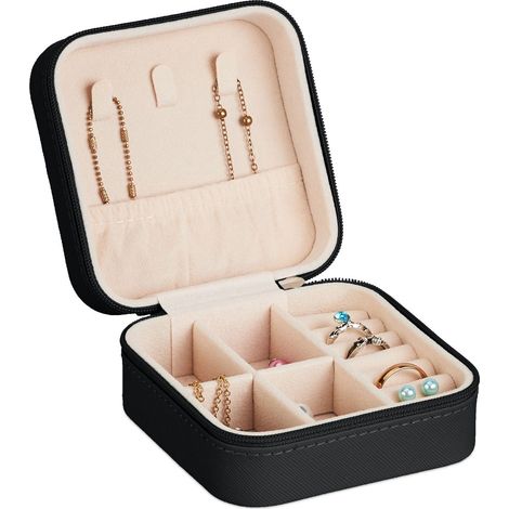 Estuche de viaje para joyas: organizador compacto con aspecto de cuero