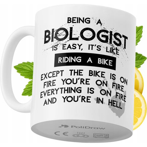 Taza de café/té divertida y humorística para biólogos. Taza con diseño gráfico y texto gracioso para cumpleaños, santos y días festivos. Taza premium para ocasiones especiales en casa, la oficina o el (1/5)