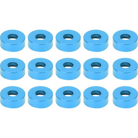 15 pièces Vis à tête fraisée M3 Rondelle Alliage d'Aluminium Goupille pour Modèles RC Bleu (1/5)