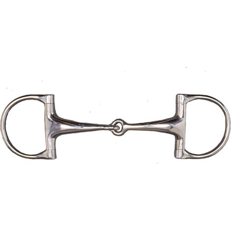 Filetto inglese a D in acciaio inox vuoto snodato e imboccatura grossa 21 mm: 14,5, Argento