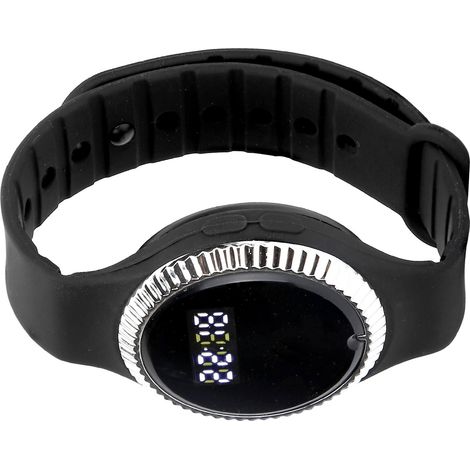 Montre anti-moustiques ultrasonique portable pour l'extérieur, bracelet électronique anti-moustiques noir (1/5)