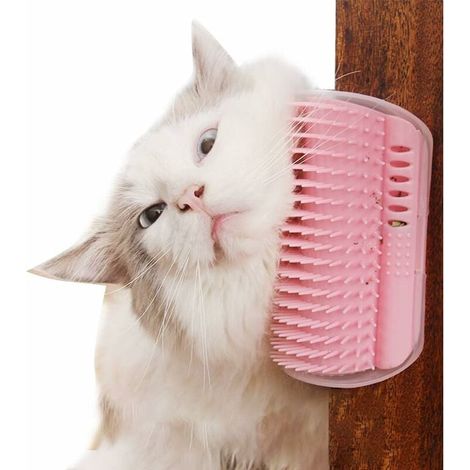 Katzenbrett für Katzenbürste rund um die Juckreizbürste 2 rosa