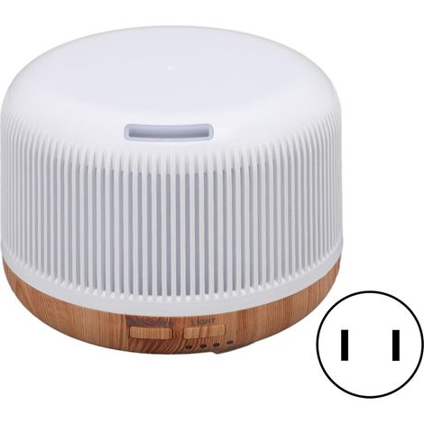 Diffuseur d'huiles essentielles imitation bois avec humidificateur 300 ml et 7 lumières LED de couleur - Idéal pour la maison, la chambre ou le bureau (1/5)