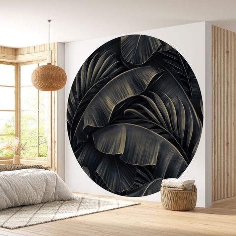 Papier peint rond / cercle - Motif botanique - Diamètre 50 cm (1/4)