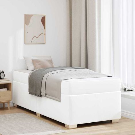 vidaXL Struttura del letto Bianco 90 x 190 cm Pelle sintetica (1/5)
