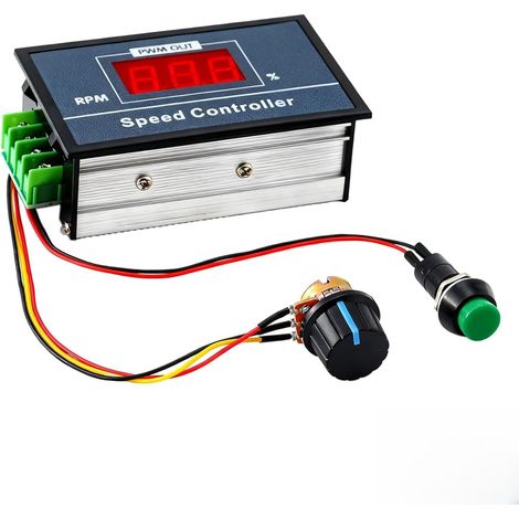 1 Régulateur PWM 30A, Affichage LED, Variateur Vitesse 6-60V, Potentiomètre, Pour Moteurs DC (1/5)
