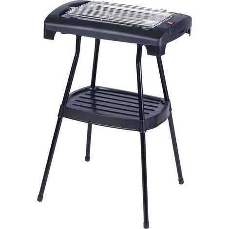 TrAdE Shop Traesio - Barbecue Elettrico Bbq Bistecchiera Con Ripiano D'appoggio Stand Griglia In Acciaio 6496005 - (1/3)