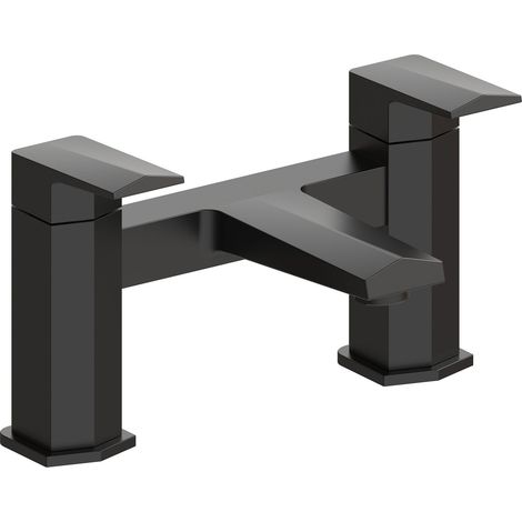 Signature Geo Bath Filler Tap Pillar Mounted - Matt Black