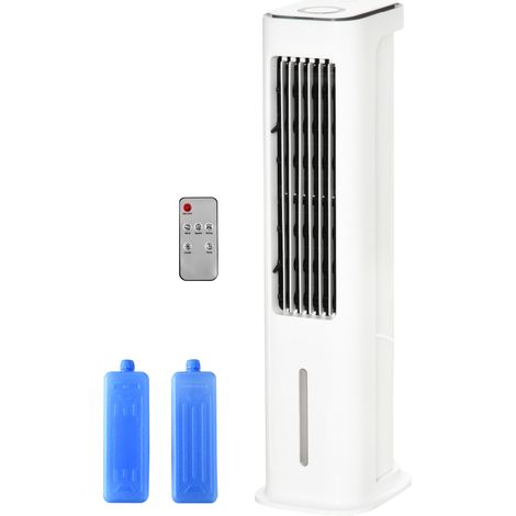 Refroidisseur d'air 2 en 1 avec refroidissement par eau, réservoir d'eau de 5 L, minuterie de 12 heures, pour 20 m²