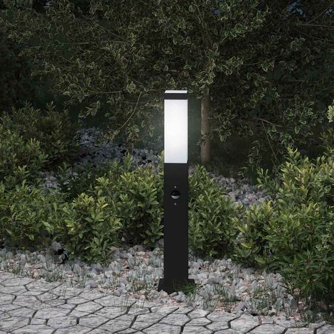 Pollerleuchte mit Sensor 50 cm Schwarz IP44
