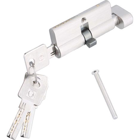 Serrure à cylindre à bouton de sécurité pour la maison, construction en alliage, serrure de protection pour portes de maison et de jardin, L (1/4)
