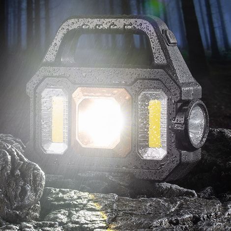 Tragbare Taschenlampe, hochintensive Solar-LED-Taschenlampe, hochintensive Outdoor-Taschenlampe mit großer Reichweite, wiederaufladbare Taschenlampe (1/5)