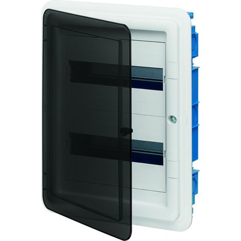 Vimar 0TV53124 Centralino estetico da incasso, 24 moduli, portello colore fumé, dimensione 44.5x34.5x10.8 cm