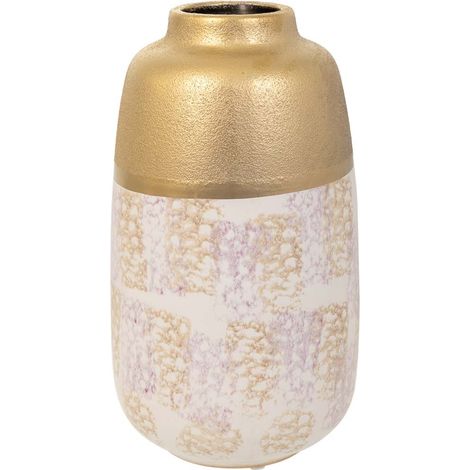 Jarrón de cerámica dorado 15,5x15,5x28