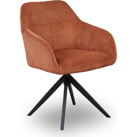 Chaise pivotante velours côtelé ambre Thélyo (1/5)