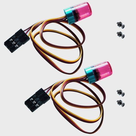 2 pezzi Faro a LED cilindrico per auto RC, luce anteriore lampeggiante accessorio RC per auto modello RC 1:14 Tamiya RC trattore camion da cantiere, 4,8-6 V, 15x9 mm, rosso (1/5)
