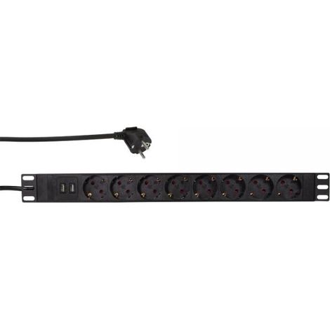logilink PDU8C02 multipresa nera 3500 watt 8 prese USB (1/3)