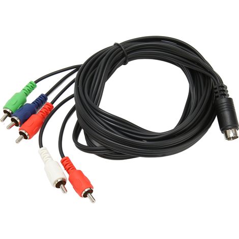 Câble de remplacement 10 broches DIN vers 5 RCA pour téléviseurs - Connexion audio/vidéo RVB et rouge/blanc (1/5)