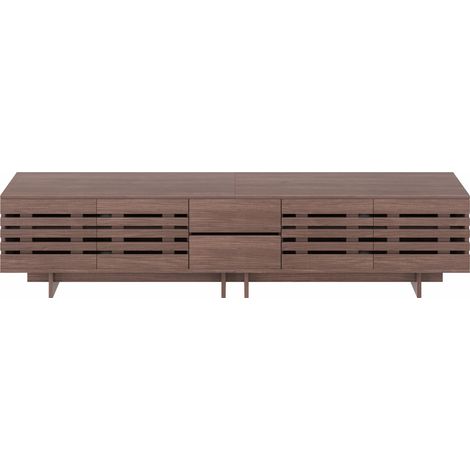 GagaMeuble TV 80 pouces 200 cm 4 portes 2 tiroirs noyer (1/5)