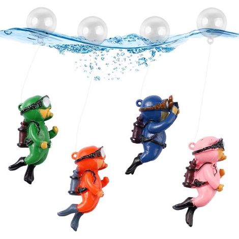Kleine Taucherfigur Aquariumdekoration 4er Set Kunstharz 6 x 3 x 2,5 cm (1/5)