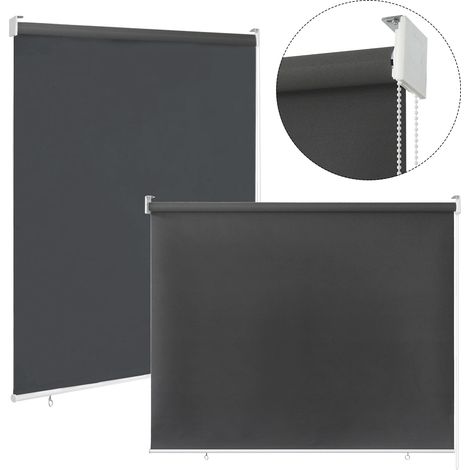AUFUN store extérieur balcon store extérieur résistant aux intempéries 100 x 140 cm store extérieur protection solaire store balcon protection UV, anthracite (1/5)