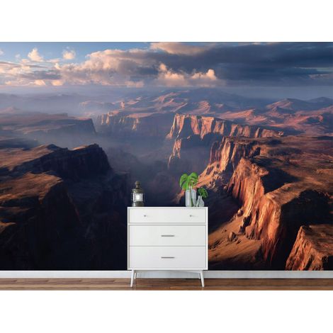 Fototapete Berge Landschaft Canyon, für Wohnzimmer und Schlafzimmer, 150 x 105 cm – Komplettset inkl. Kleister & Anleitung (1/5)