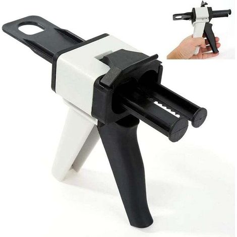 Distributeur de résine époxy 50 ml - Tête mélangeur statique - Rapport 1:1/2:1 - Pistolet applicateur manuel (50 ml, comme illustré) (1/4)