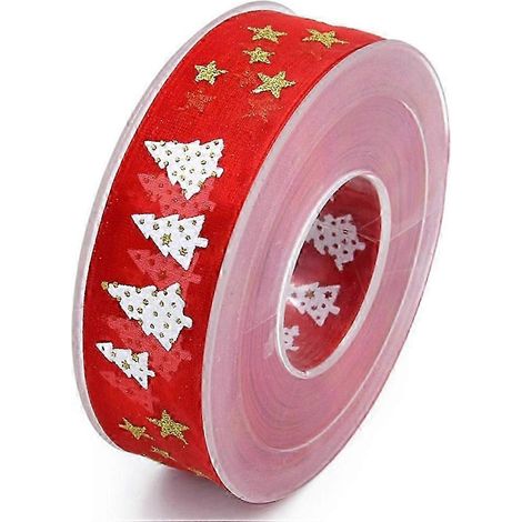 Ruban doré thermocollant, ruban d'emballage cadeau pour Noël, rouge (1/5)