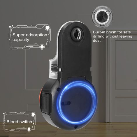 Jeffergarden Portable Removable Dust Collector 2-in-1 Wall Mounted Motorized Drill Laser Level Self-Mounting Vacuum Suction Cup 360° Laser Leveling Bubble (1/5)