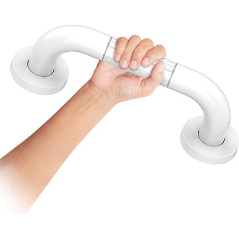 JSSEVN - Toilet grab bar, 30cm chrome-plated stainless steel grab bar for bathroom, non-slip nylon shower handle, bath handle, bathroom grab bars (1/5)