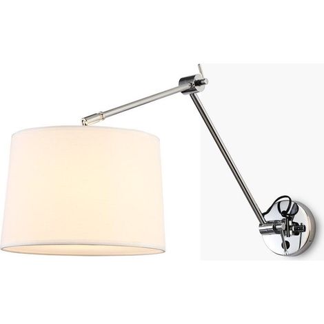 Barcelona Led – Applique murale chambre ELBOW E27 – Bras articulé chrome poli – Éclairage d'ambiance intérieur – Support ampoule E27 (1/5)