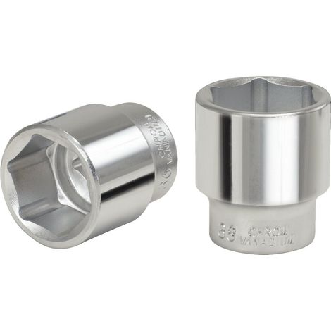 1 - Douille 6 pans - Outil de serrage - Acier chrome - Pour mécanique automobile - Argent - 21 mm